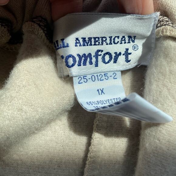 All American Comfort Tan Elastic Waist BOHO Cottagecore Casual Sweatpants 1X - Picture 6 of 8